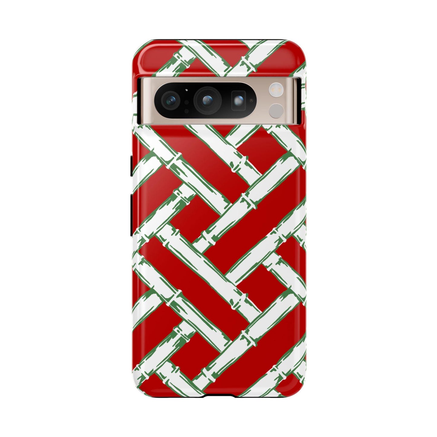 Preppy Red and Green Christmas Basketweave Phone Case for Android