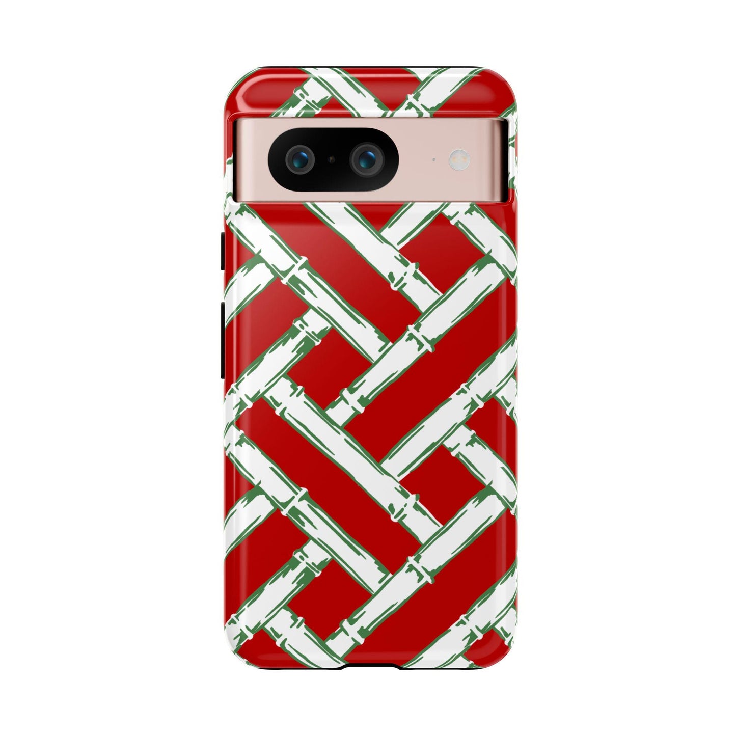 Preppy Red and Green Christmas Basketweave Phone Case for Android