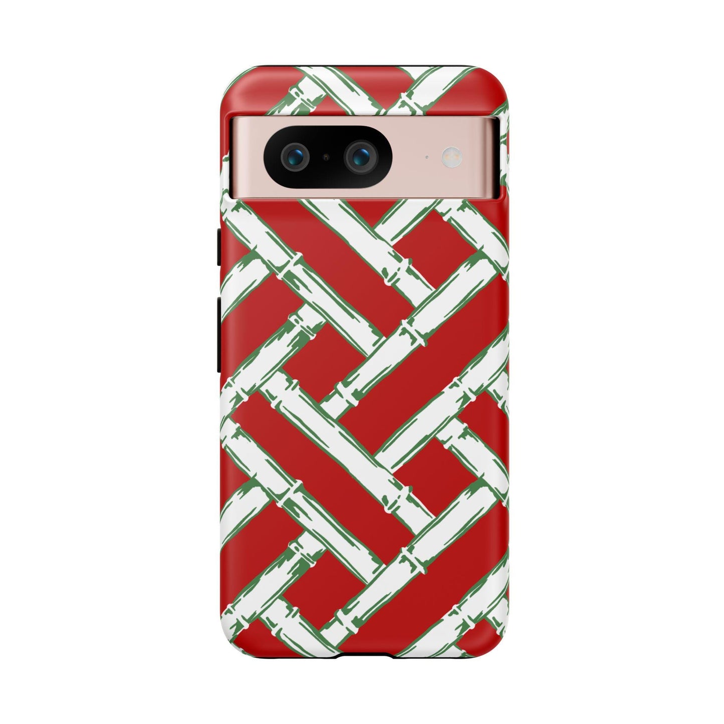 Preppy Red and Green Christmas Basketweave Phone Case for Android