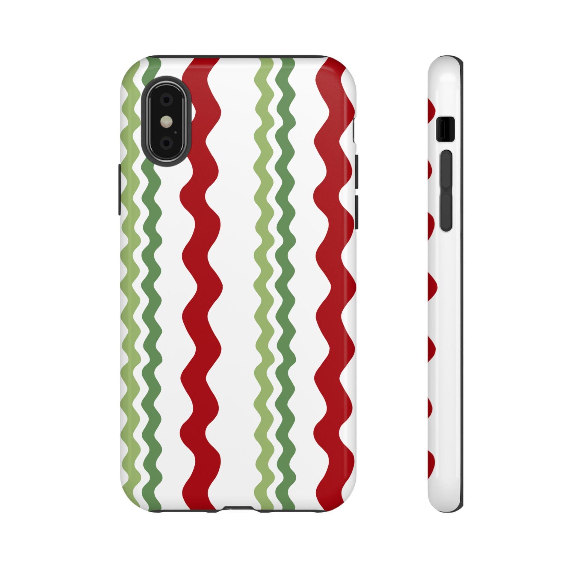 Preppy Red and Green Christmas Rickrack Phone Case for iPhone