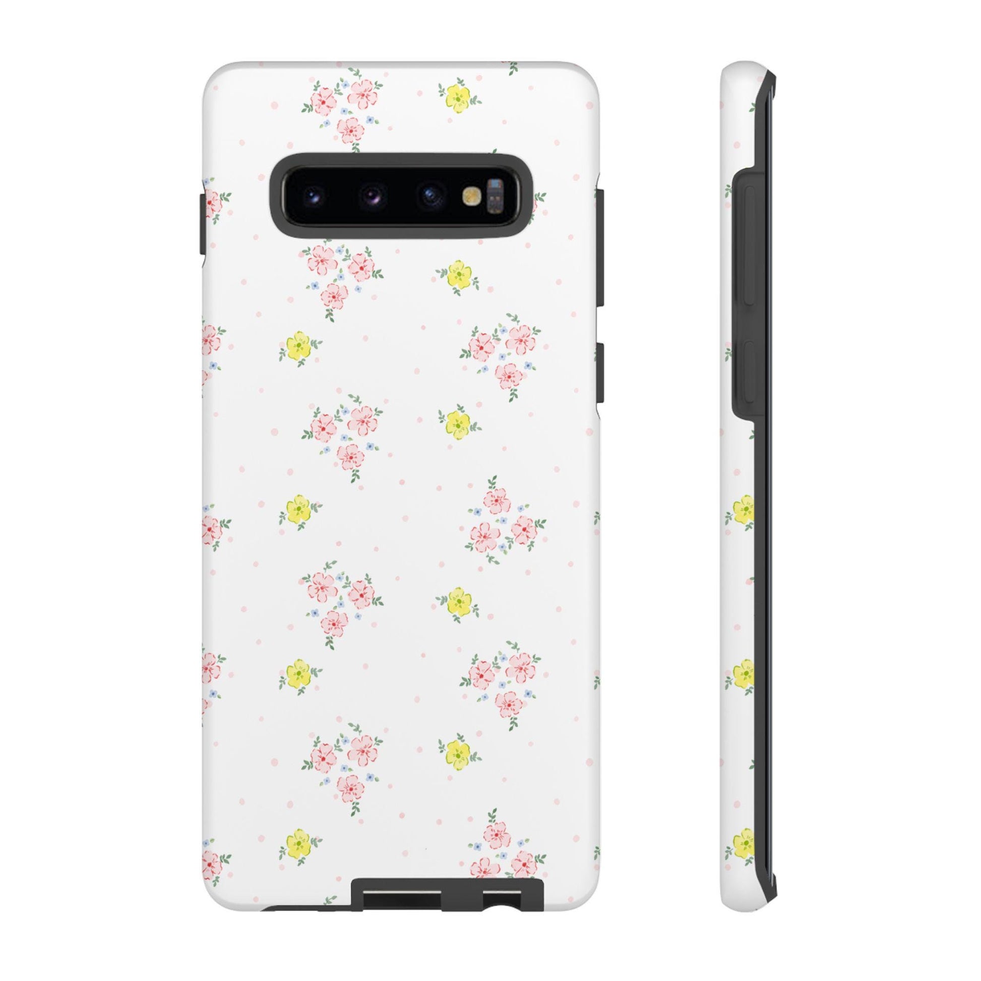 Pretty Pink, Yellow, and Blue Watercolor Flowers Android Case