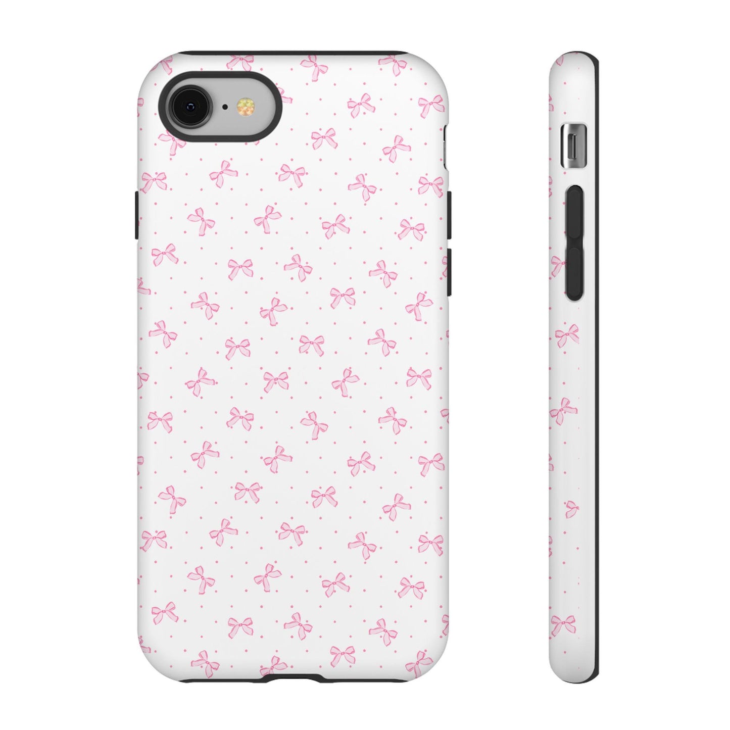 iPhone Case Pink Bow, Cute Girly Phone Cover, Tough Protective Shell, Gift for Her, Phone Accessories, Coquette Design