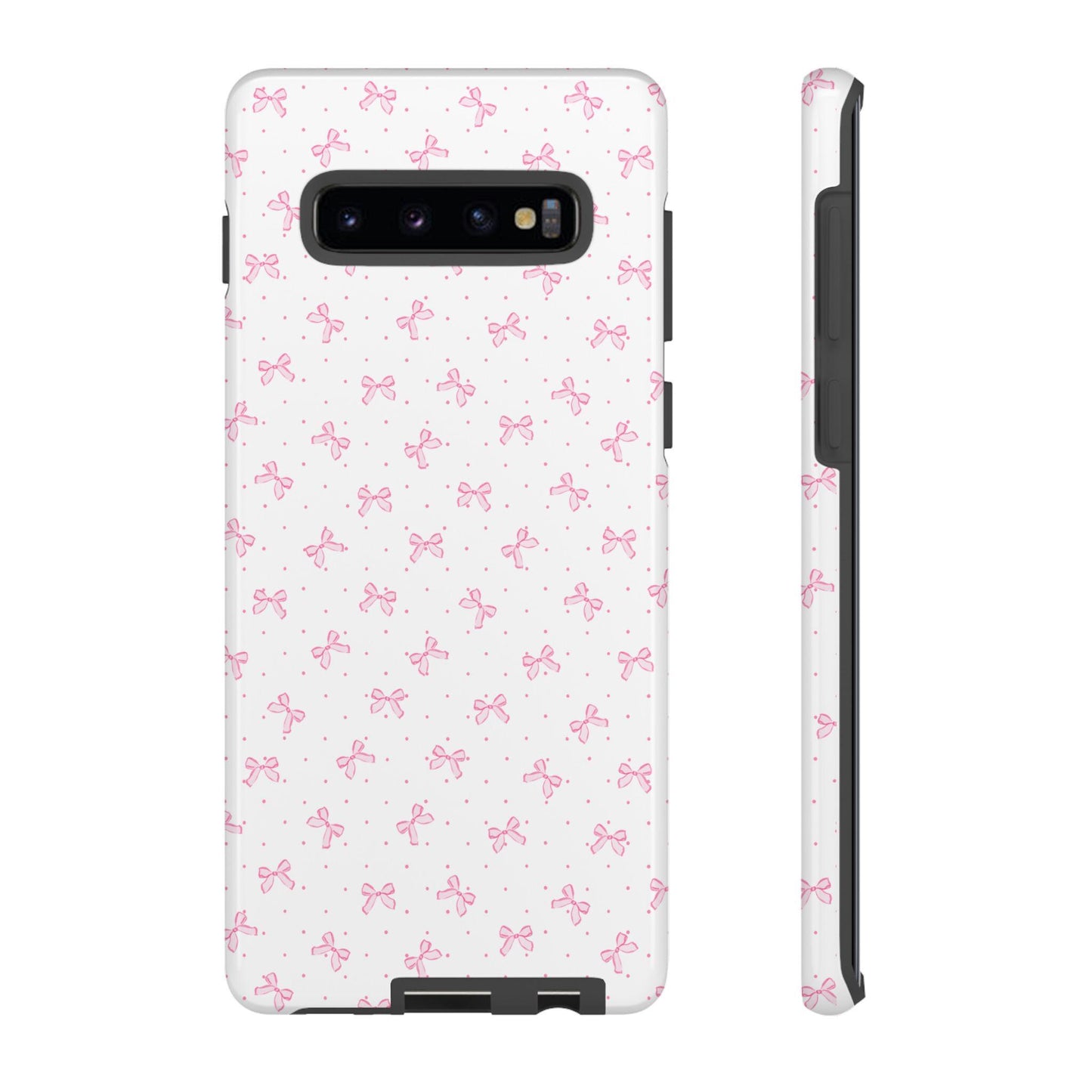 Phone Case, Sweet Coquette Pink Bow Tough Case for Android, Cute Girly Protective Cover, Trendy Stylish Smartphone Accessory, Gift for Her,