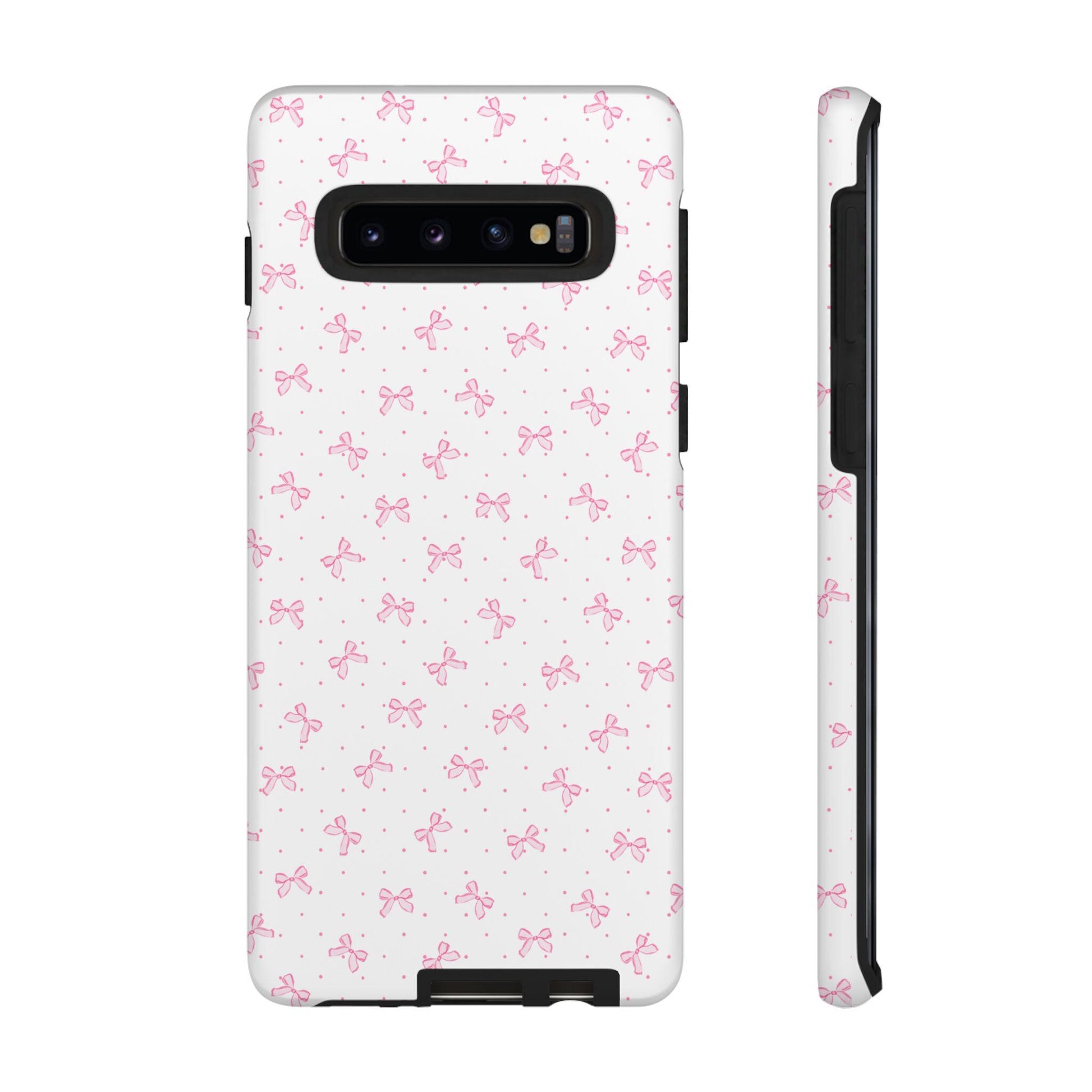 Phone Case, Sweet Coquette Pink Bow Tough Case for Android, Cute Girly Protective Cover, Trendy Stylish Smartphone Accessory, Gift for Her,