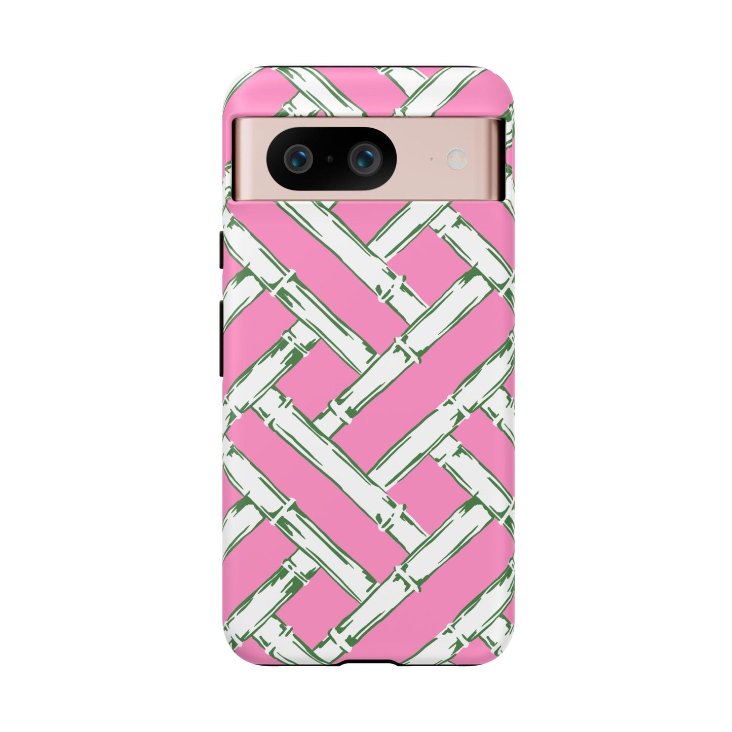 Preppy Pink and Green Basketweave Phone Case for Android