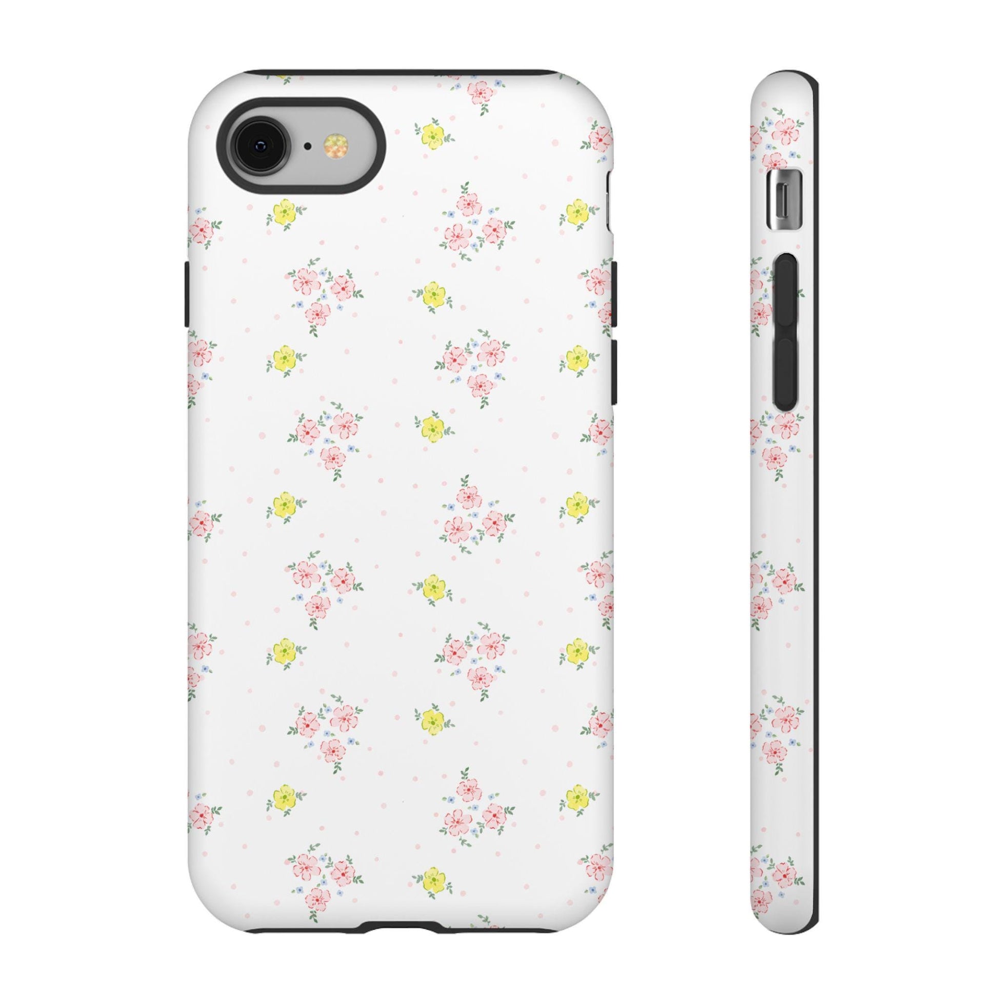 Pretty Pink, Yellow, and Blue Watercolor Flowers iPhone Case