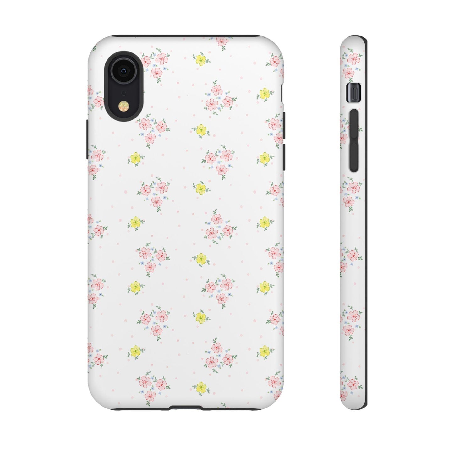 Pretty Pink, Yellow, and Blue Watercolor Flowers iPhone Case