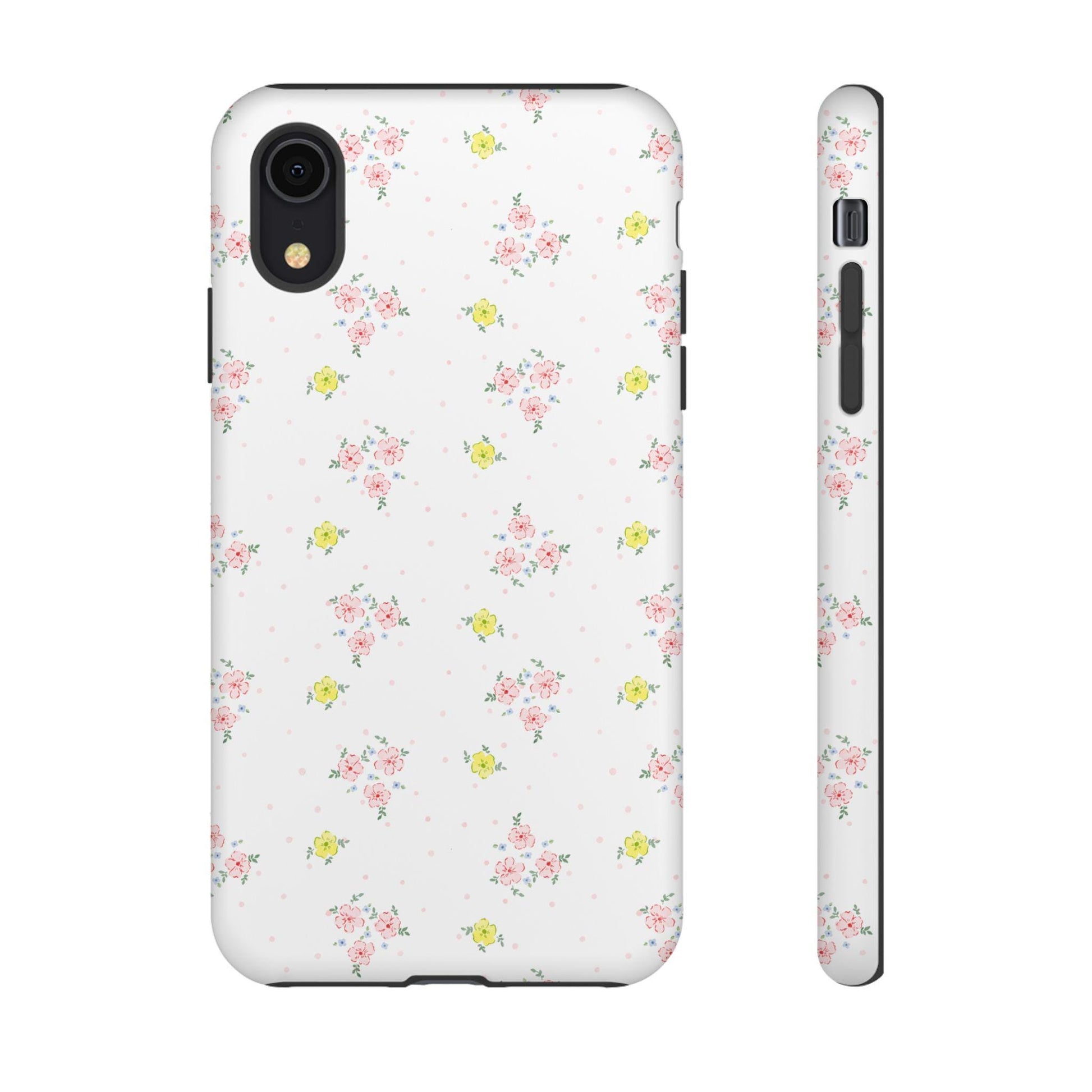 Pretty Pink, Yellow, and Blue Watercolor Flowers iPhone Case