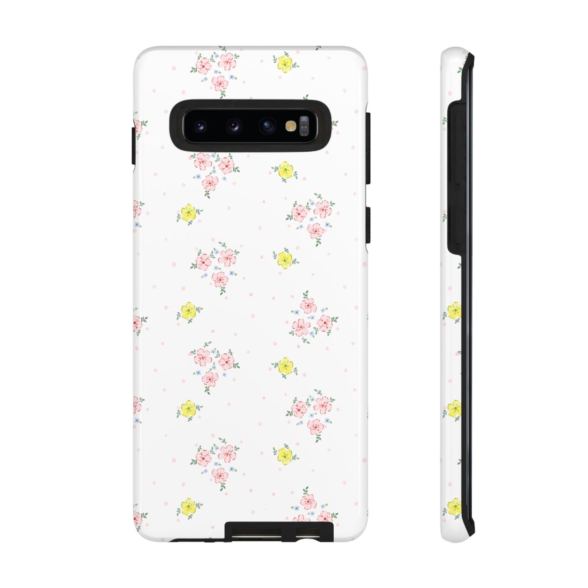 Pretty Pink, Yellow, and Blue Watercolor Flowers Android Case