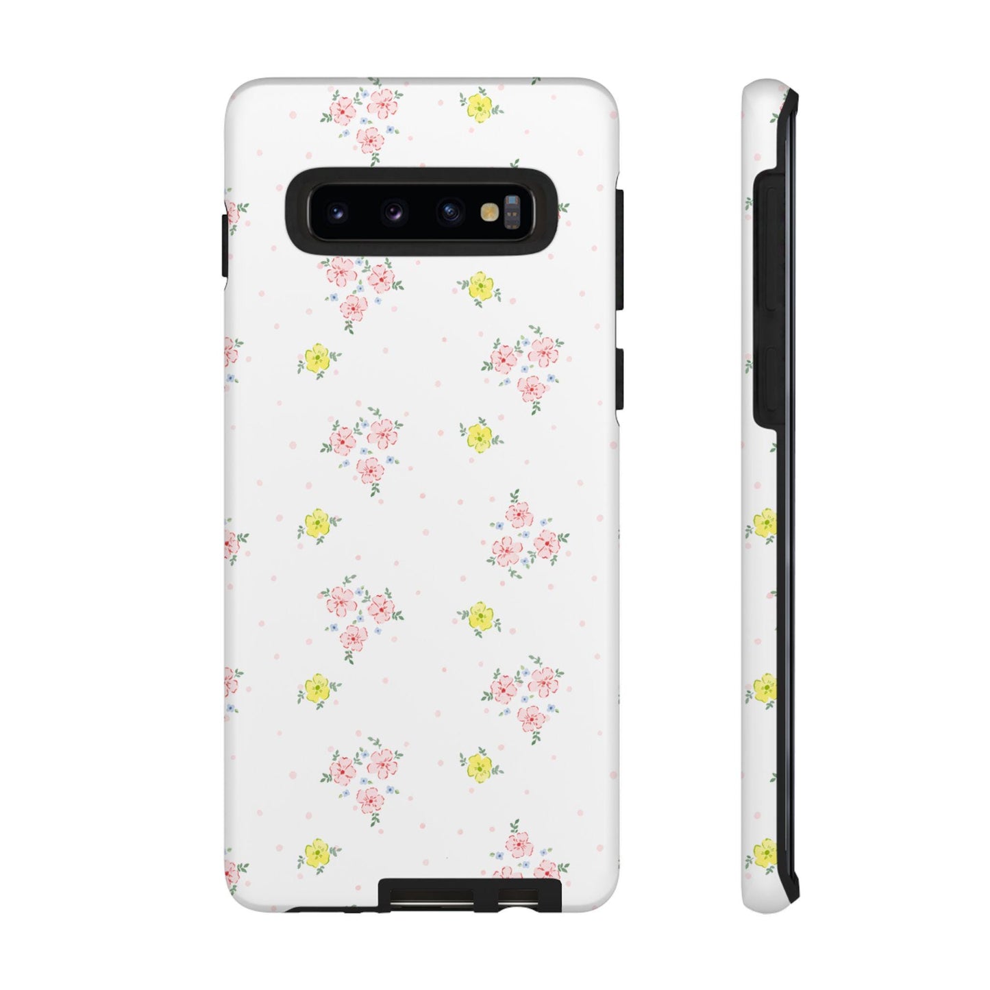 Pretty Pink, Yellow, and Blue Watercolor Flowers Android Case