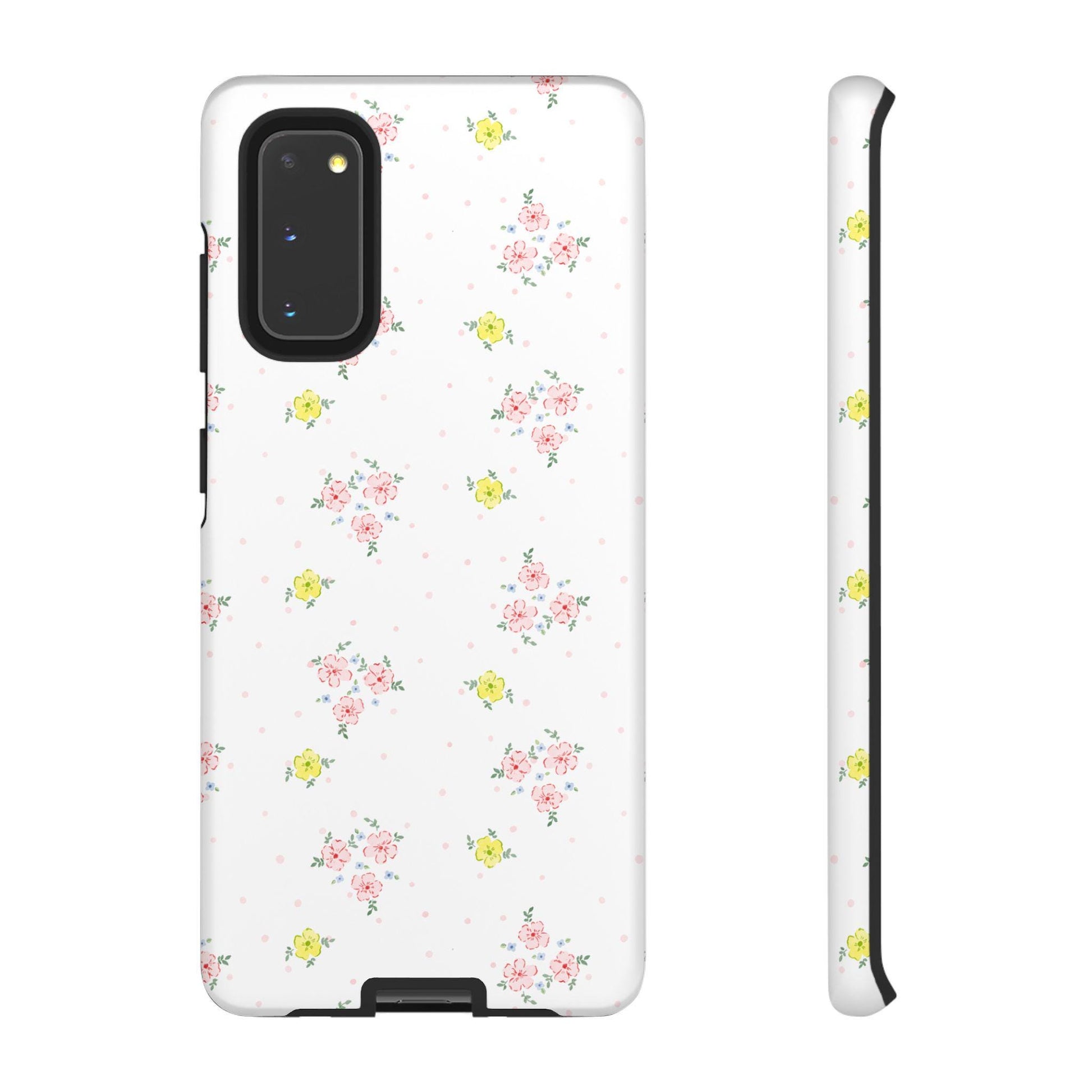 Pretty Pink, Yellow, and Blue Watercolor Flowers Android Case