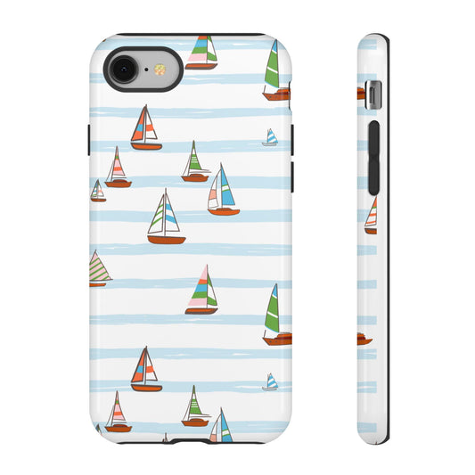 Phone Cases, Seaside Sailboat iPhone Case, Rosemary Beach Florida Inspired, Nautical Tough Cover, Protective Smartphone Shell, Coastal Theme